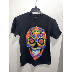 Double Sided dia de los muertos Day Of The Dead Skull Unisex T-Shirt Medium